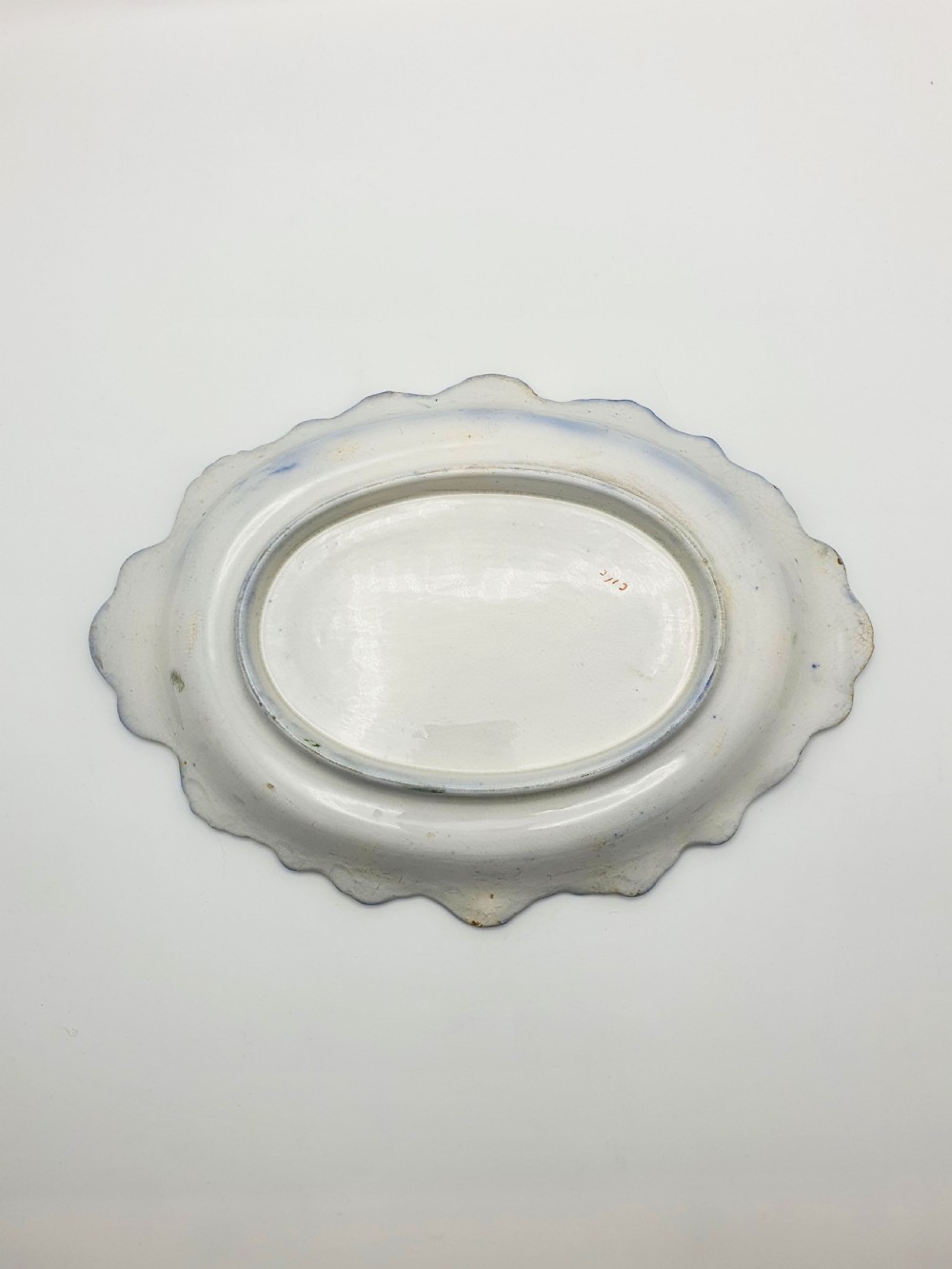 Nice Pair of Victorian Flow Blue Dishes with Gilded Edges – circa 1890 View XI