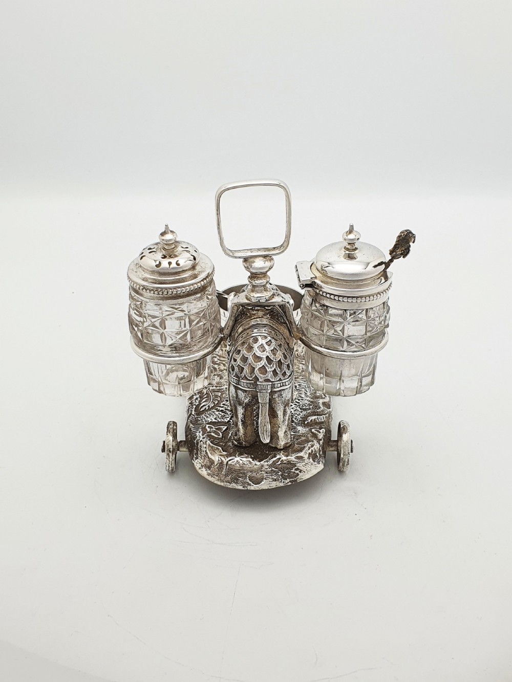 Rare Antique Victorian Elephant Condiment Cart – circa 1870 View X