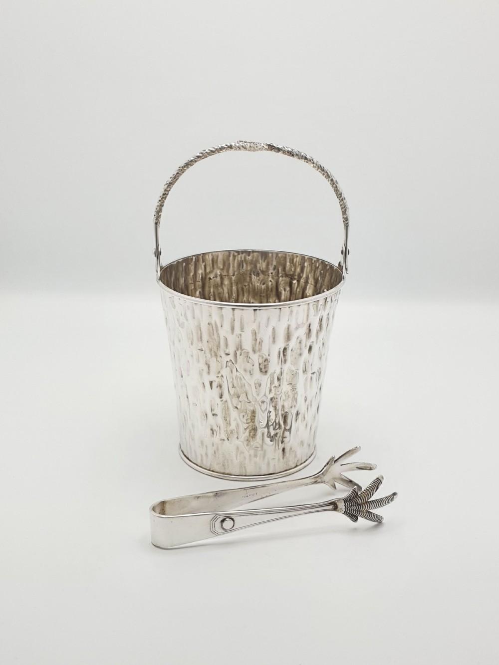 Arts and Crafts Hukin & Heath Ice Bucket and Tongs  – circa 1890 View II