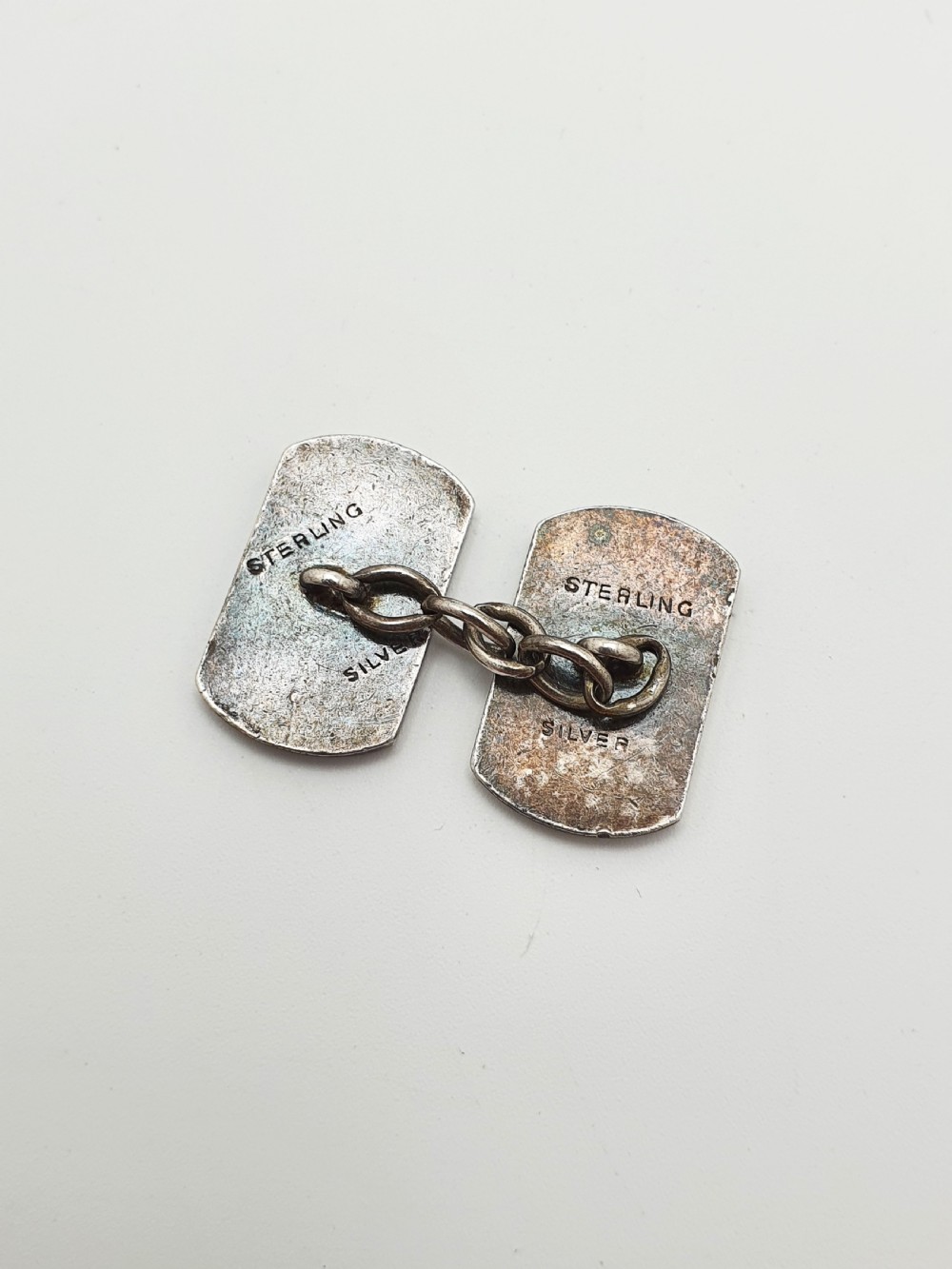 Nice Art Deco Sterling Silver & Enamel Cufflinks Set – circa 1930 View V