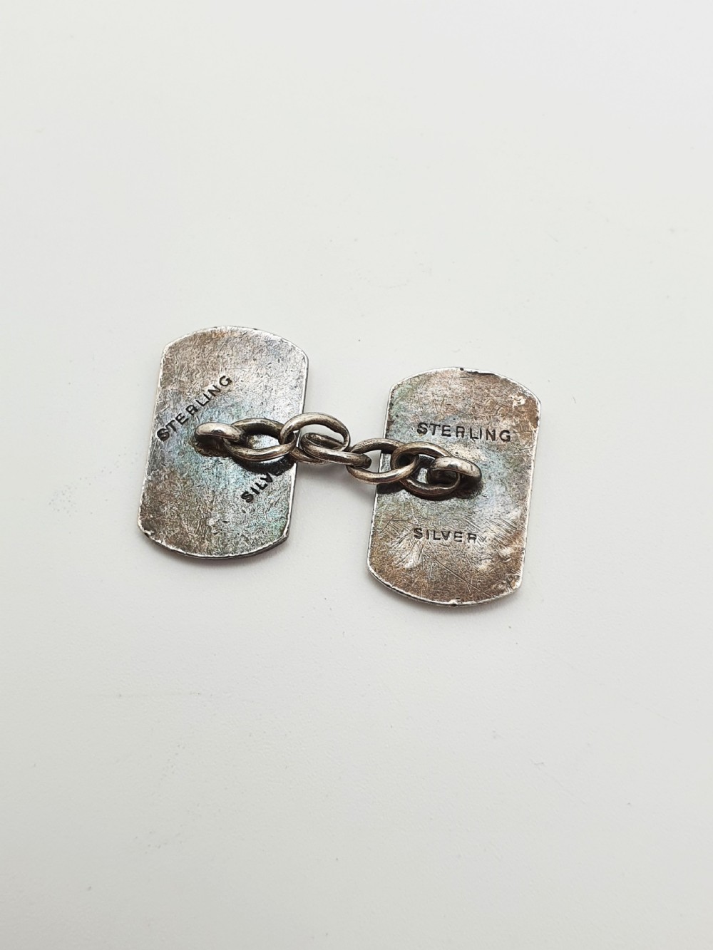 Nice Art Deco Sterling Silver & Enamel Cufflinks Set – circa 1930 View VI