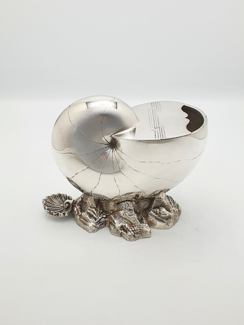 Fabulous Antique Victorian Silver-Plated Nautilus Spoon Warmer – circa 1880 View II