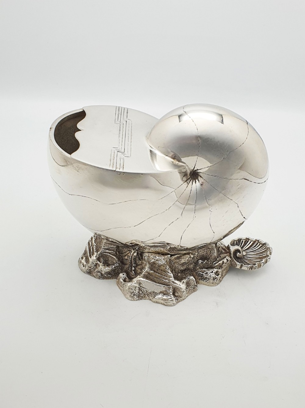 Fabulous Antique Victorian Silver-Plated Nautilus Spoon Warmer – circa 1880 View V