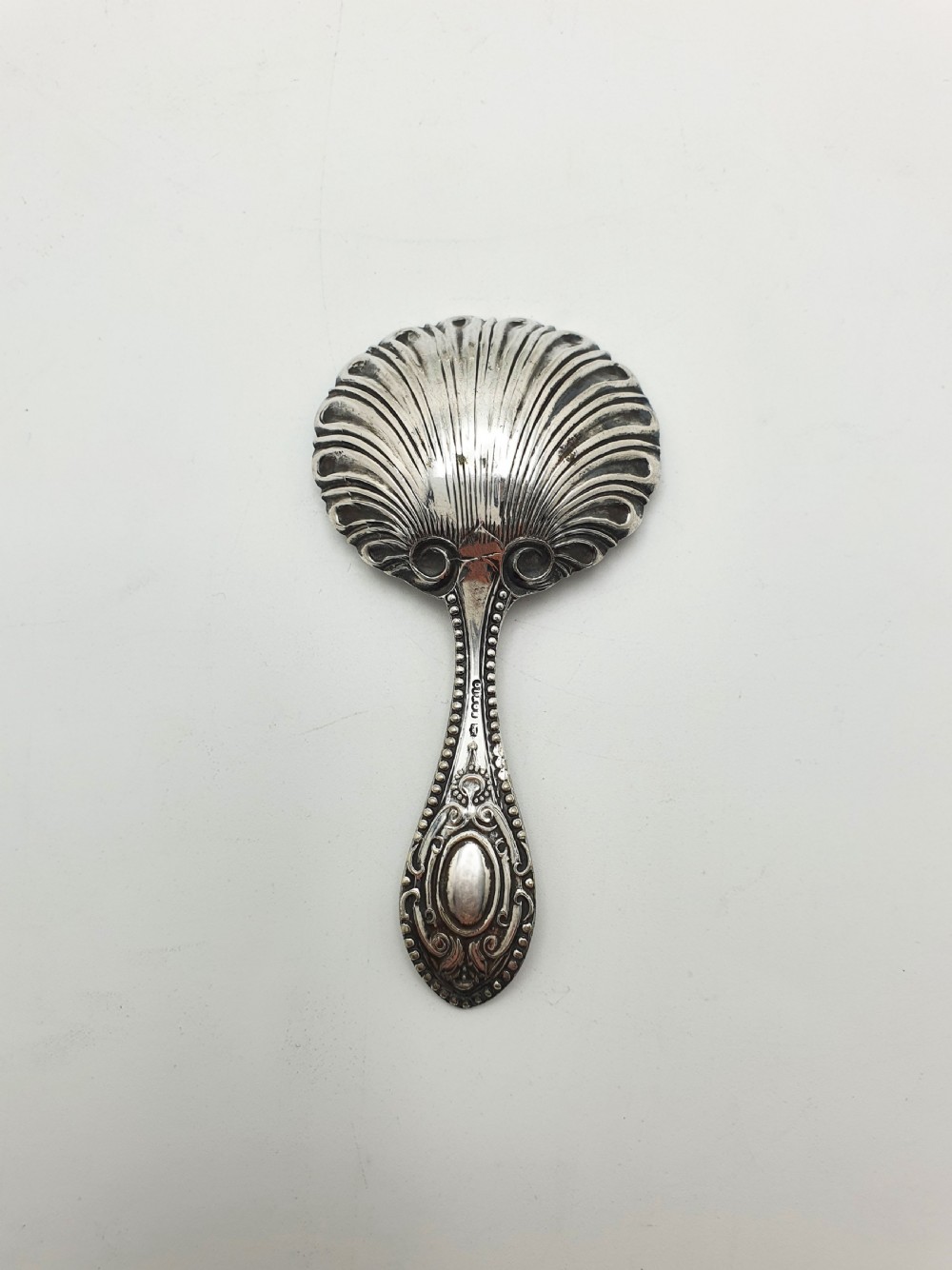 Lovely Antique Silver-Plated Tea Caddy with Shell Spoon – circa 1860 View XI