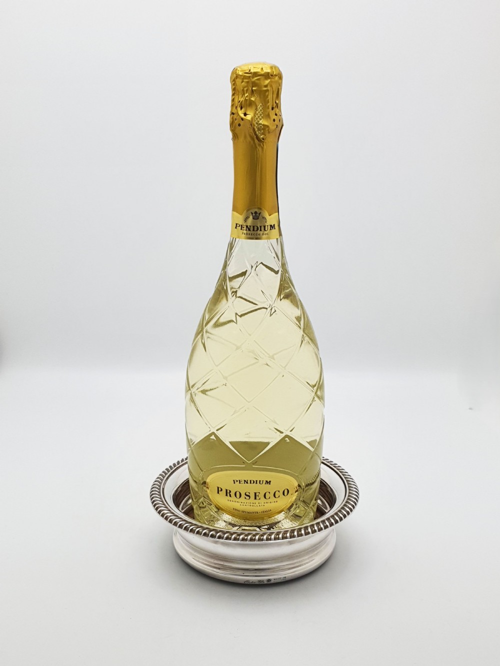 Nice Pair of Vintage Silver Plate and Oak Wine Coasters by Barker-Ellis – circa 1930 View V
