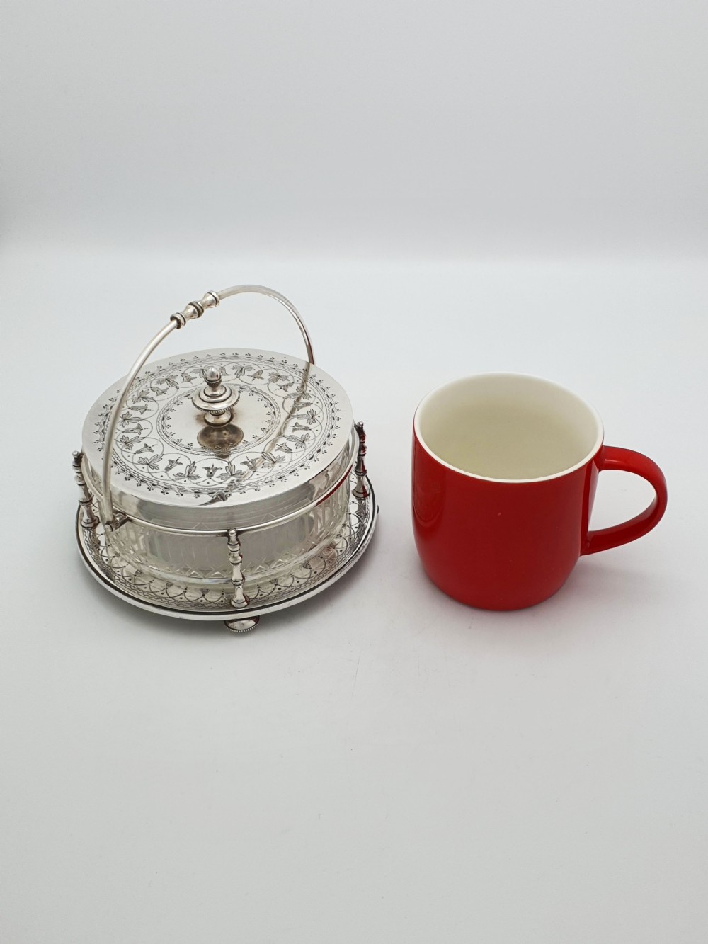 Lovely Antique Victorian Silver Plate & Cut Glass Serving Dish – circa 1880 View XI