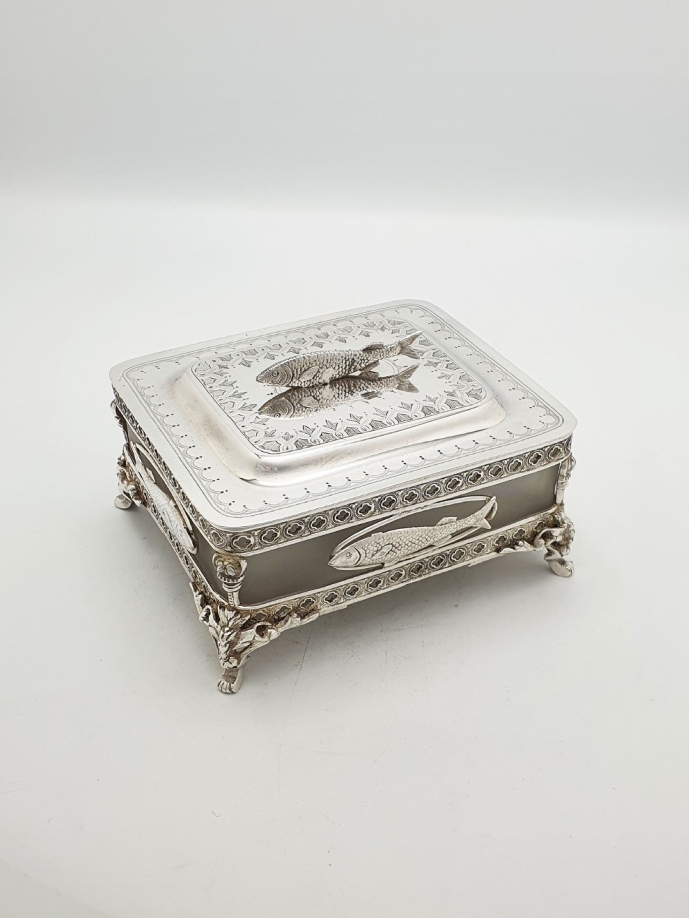 Antique Edwardian Silver Plate Sardine Dish by Walker and Hall – circa 1905