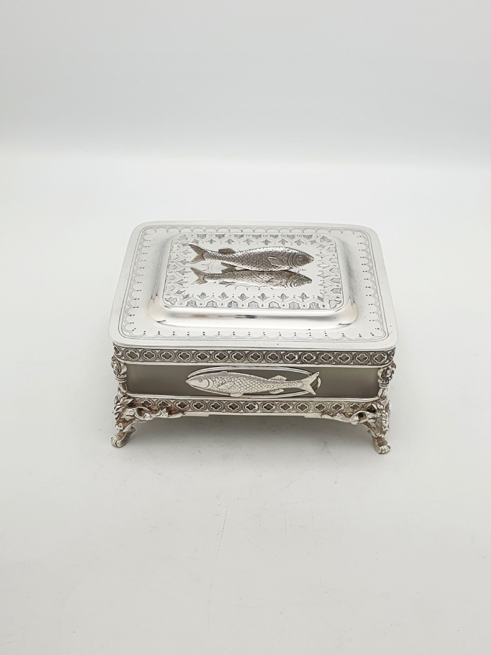 Antique Edwardian Silver Plate Sardine Dish by Walker and Hall – circa 1905 View IV