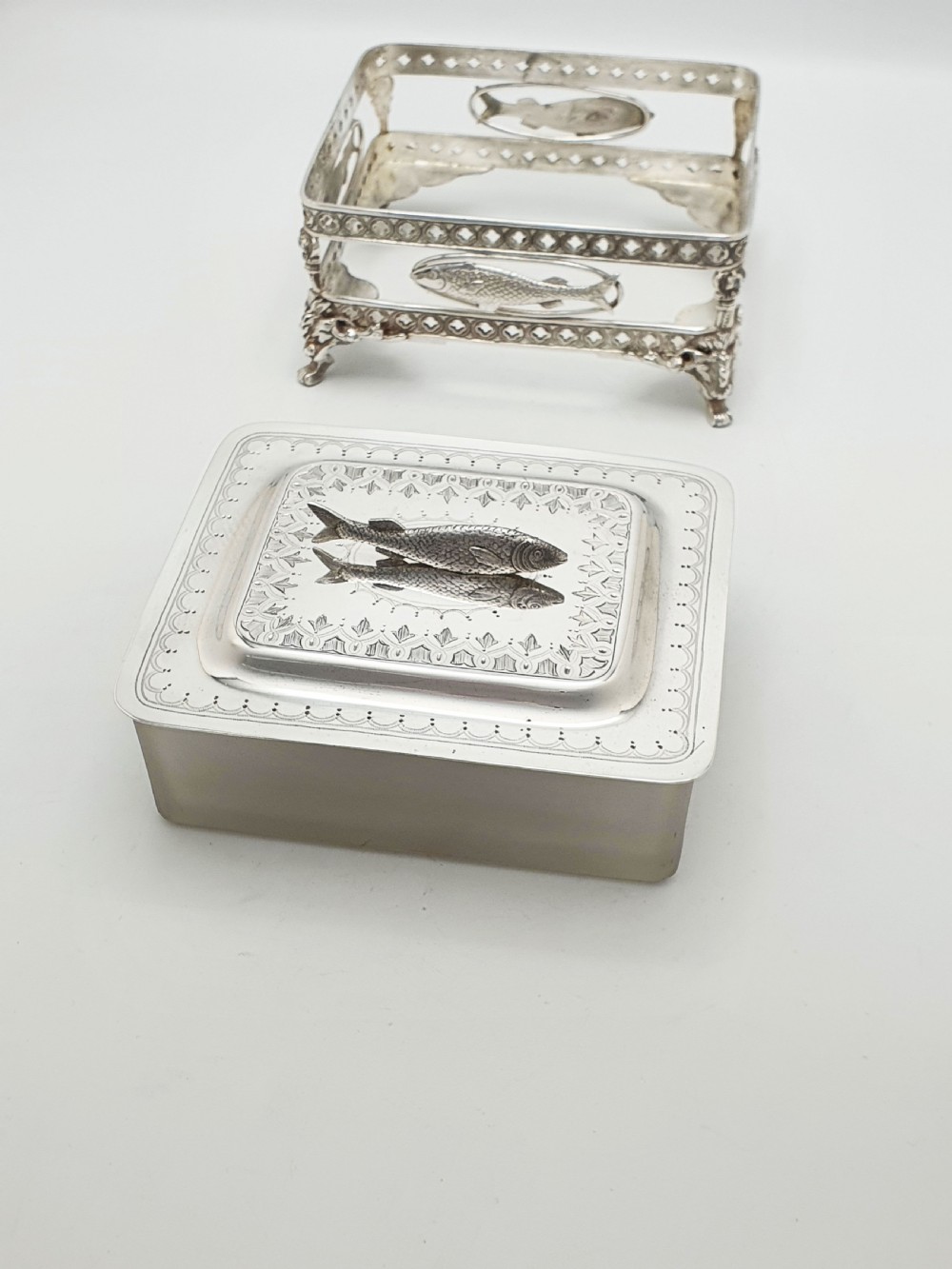 Antique Edwardian Silver Plate Sardine Dish by Walker and Hall – circa 1905 View VII