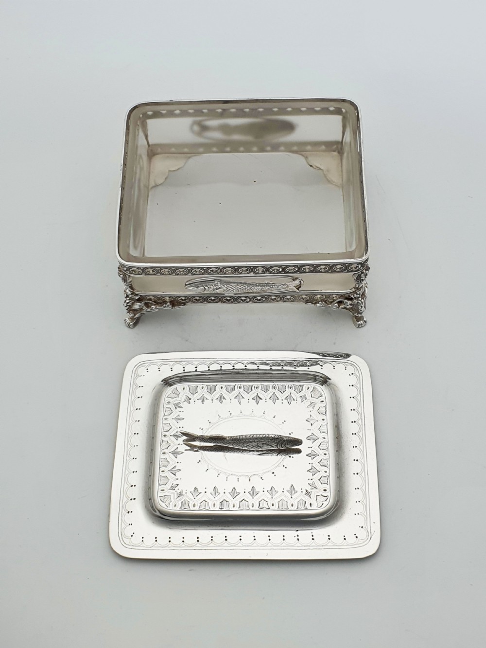 Antique Edwardian Silver Plate Sardine Dish by Walker and Hall – circa 1905 View VIII