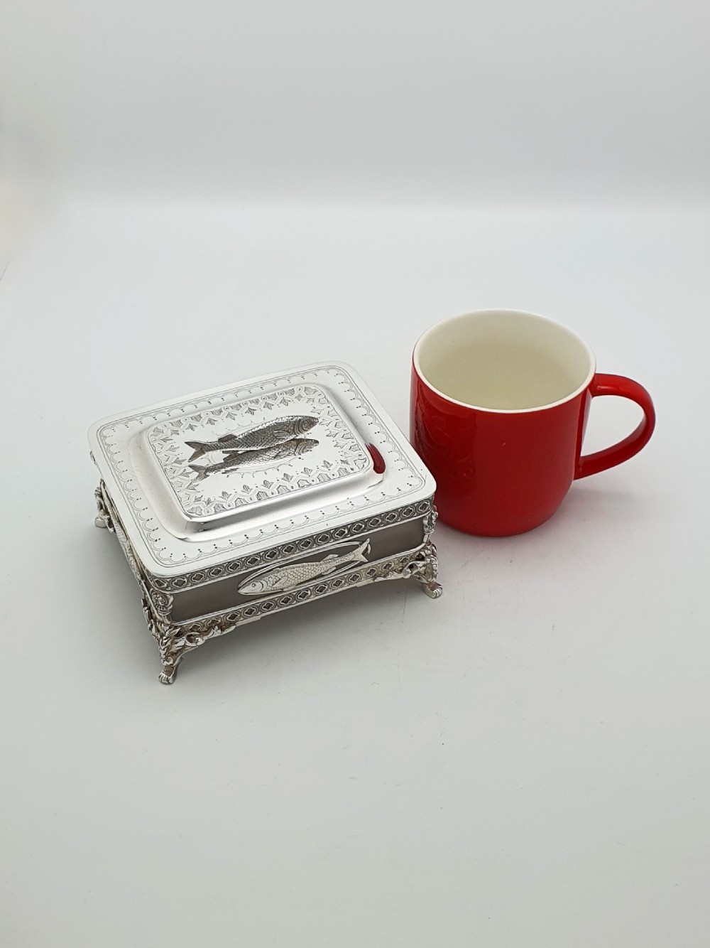 Antique Edwardian Silver Plate Sardine Dish by Walker and Hall – circa 1905 View IX