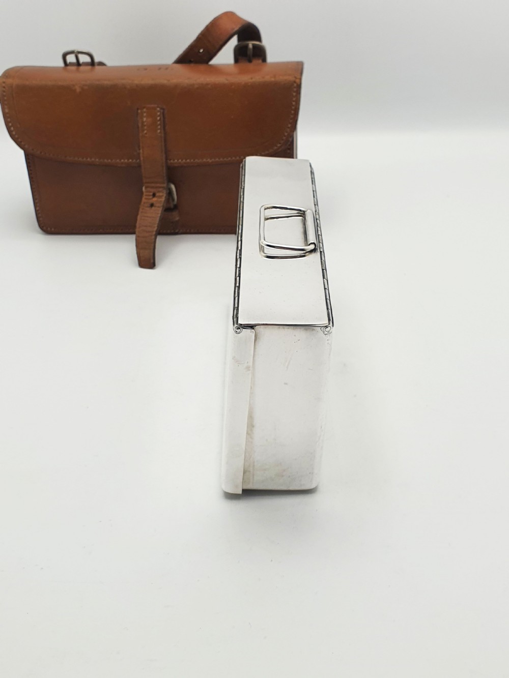 Handsome Antique Leather Cased Sandwich Box - circa 1920 View III