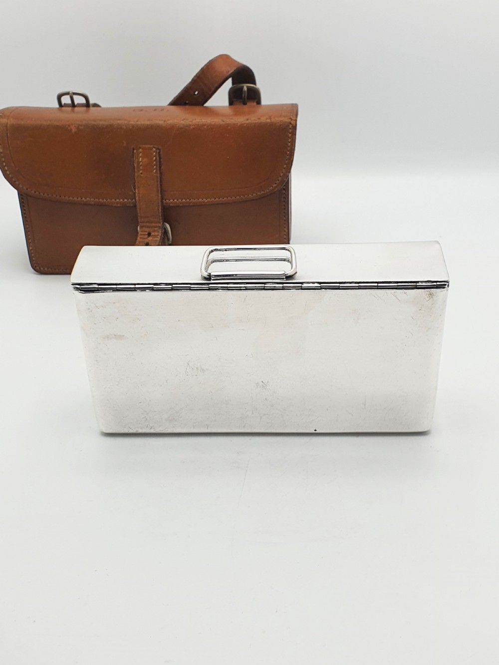 Handsome Antique Leather Cased Sandwich Box - circa 1920 View V