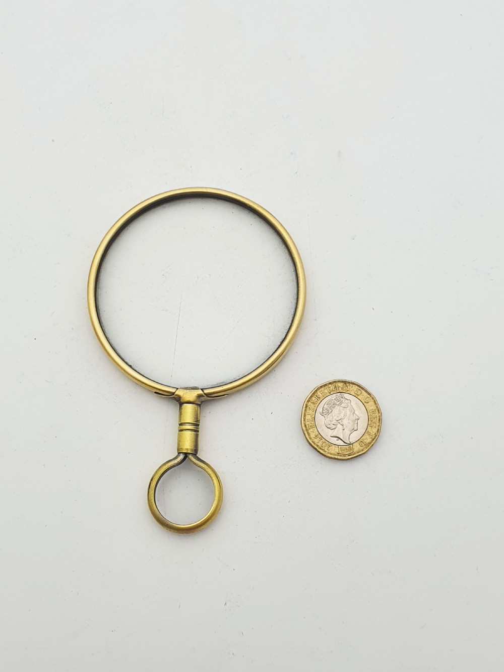Small Antique Edwardian Brass Magnifying Glass – circa 1905 View V
