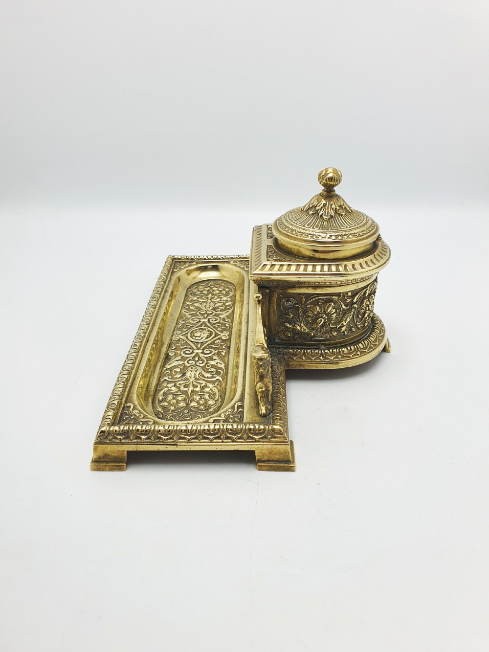 Fabulous Grand Tour Neoclassical Brass Inkstand – circa 1880 View IX