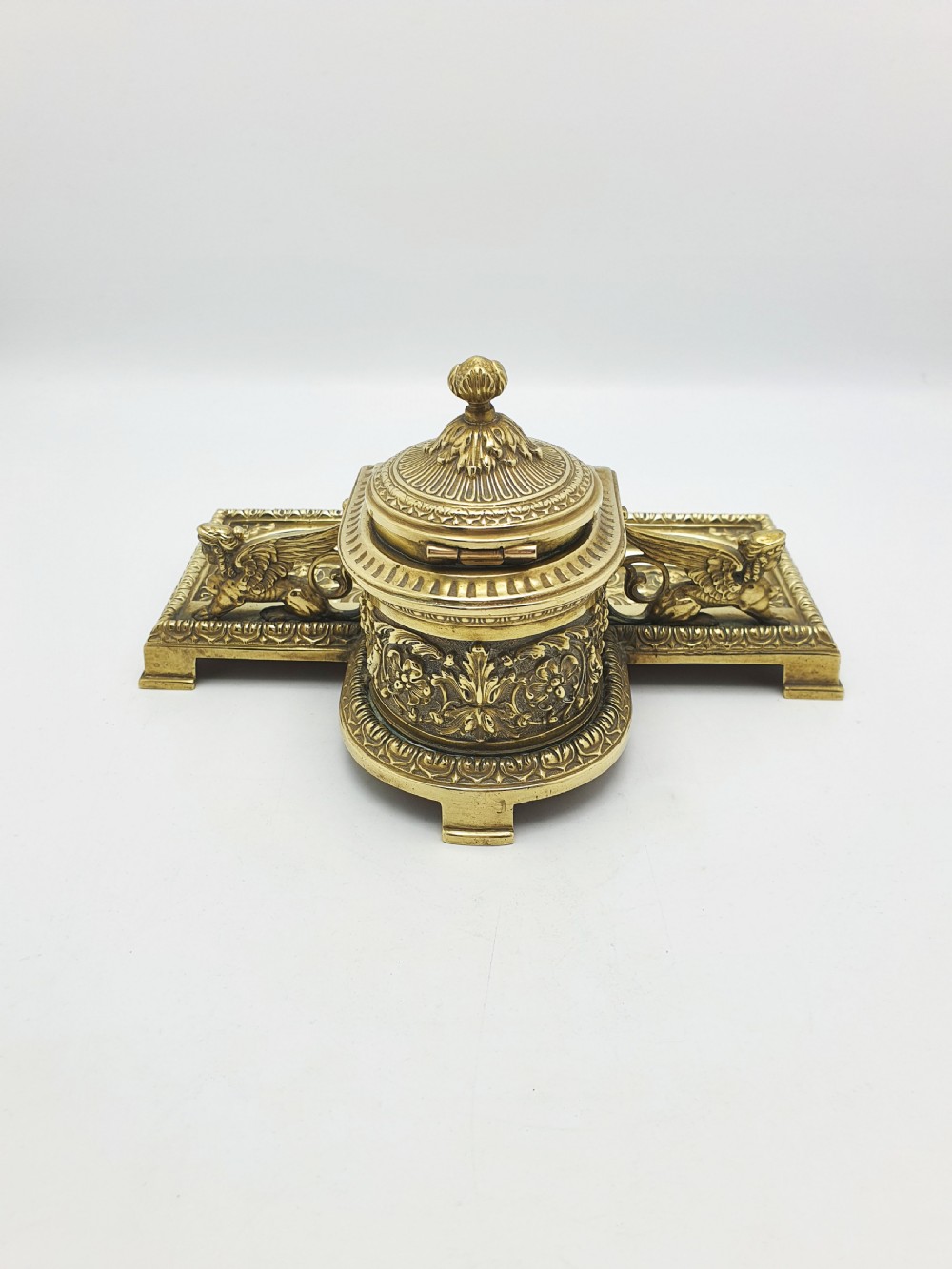 Fabulous Grand Tour Neoclassical Brass Inkstand – circa 1880 View X