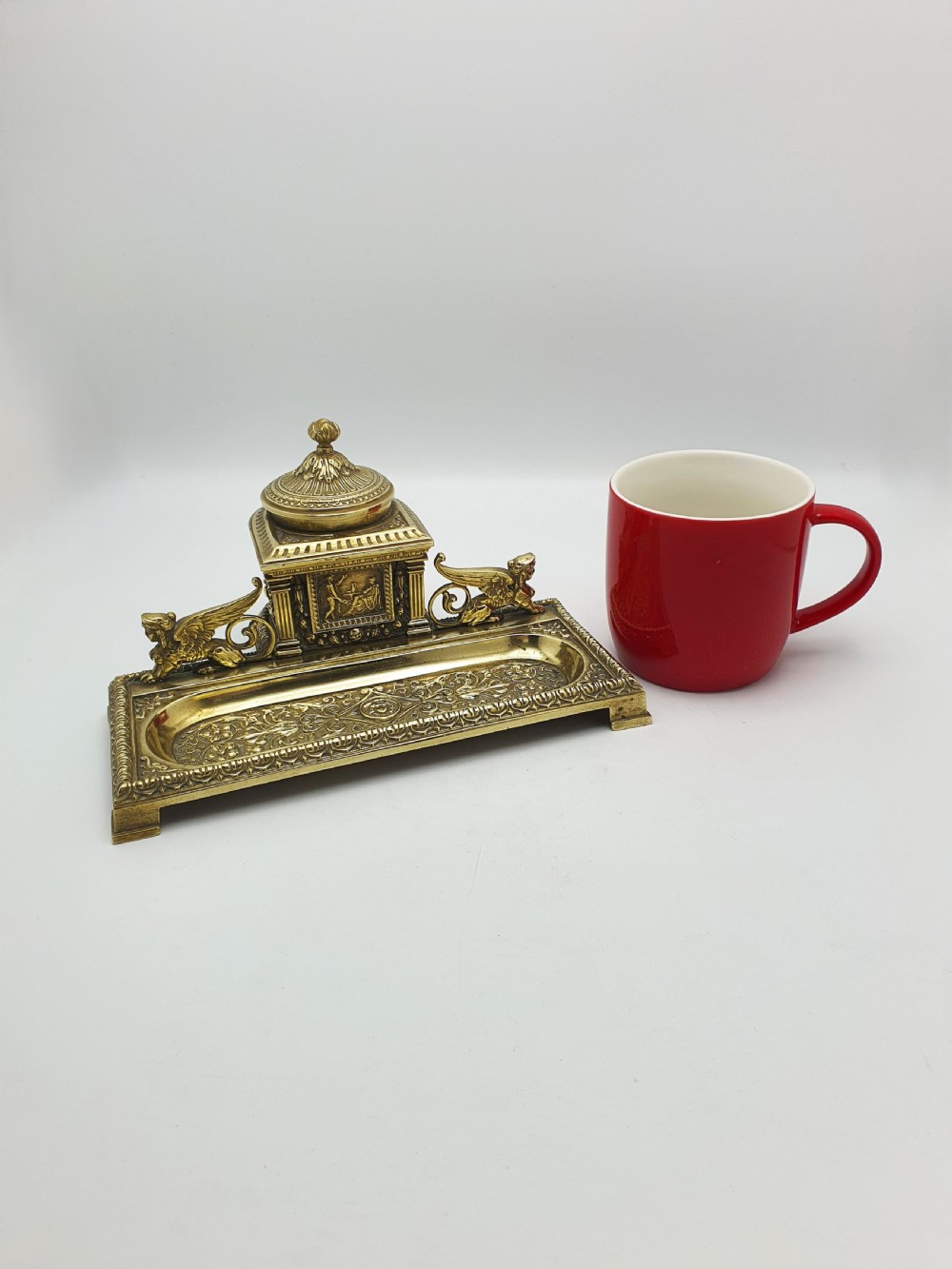 Fabulous Grand Tour Neoclassical Brass Inkstand – circa 1880 View XII