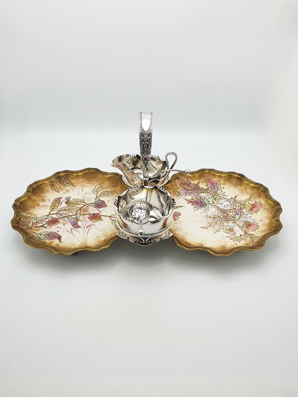 Antique Edwardian Serving Set with Doulton Burslem Porcelain Dishes – circa 1905 View V