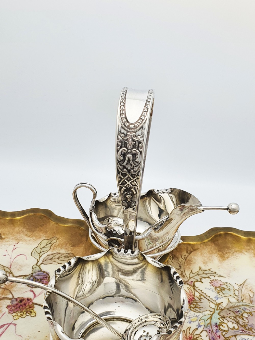 Antique Edwardian Serving Set with Doulton Burslem Porcelain Dishes – circa 1905 View IX