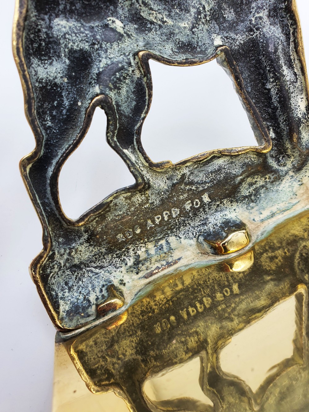 Pair of Vintage Solid Brass Airedale Terrier Dog Bookends – circa 1930 View V