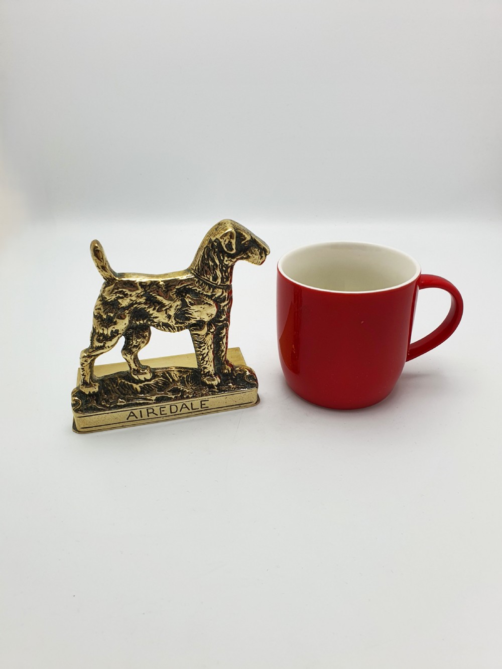 Pair of Vintage Solid Brass Airedale Terrier Dog Bookends – circa 1930 View VI
