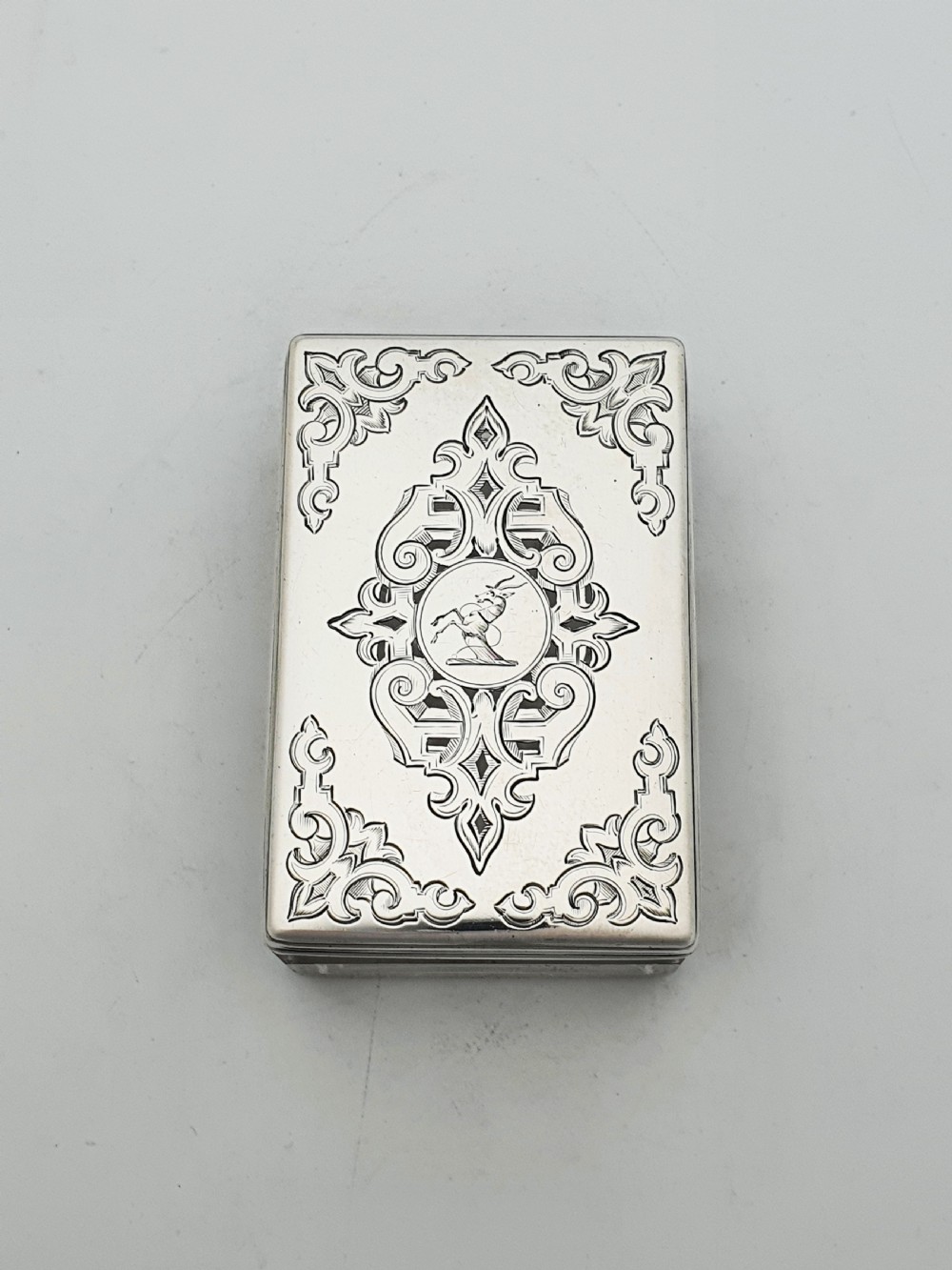 Lovely Antique Victorian Sterling Silver & Cut Glass Trinket Box - 1844 View II