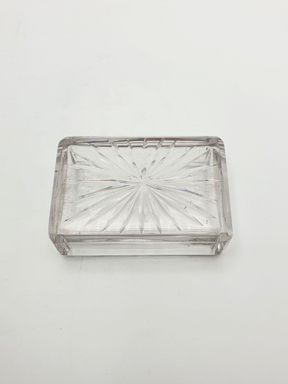 Lovely Antique Victorian Sterling Silver & Cut Glass Trinket Box - 1844 View XI
