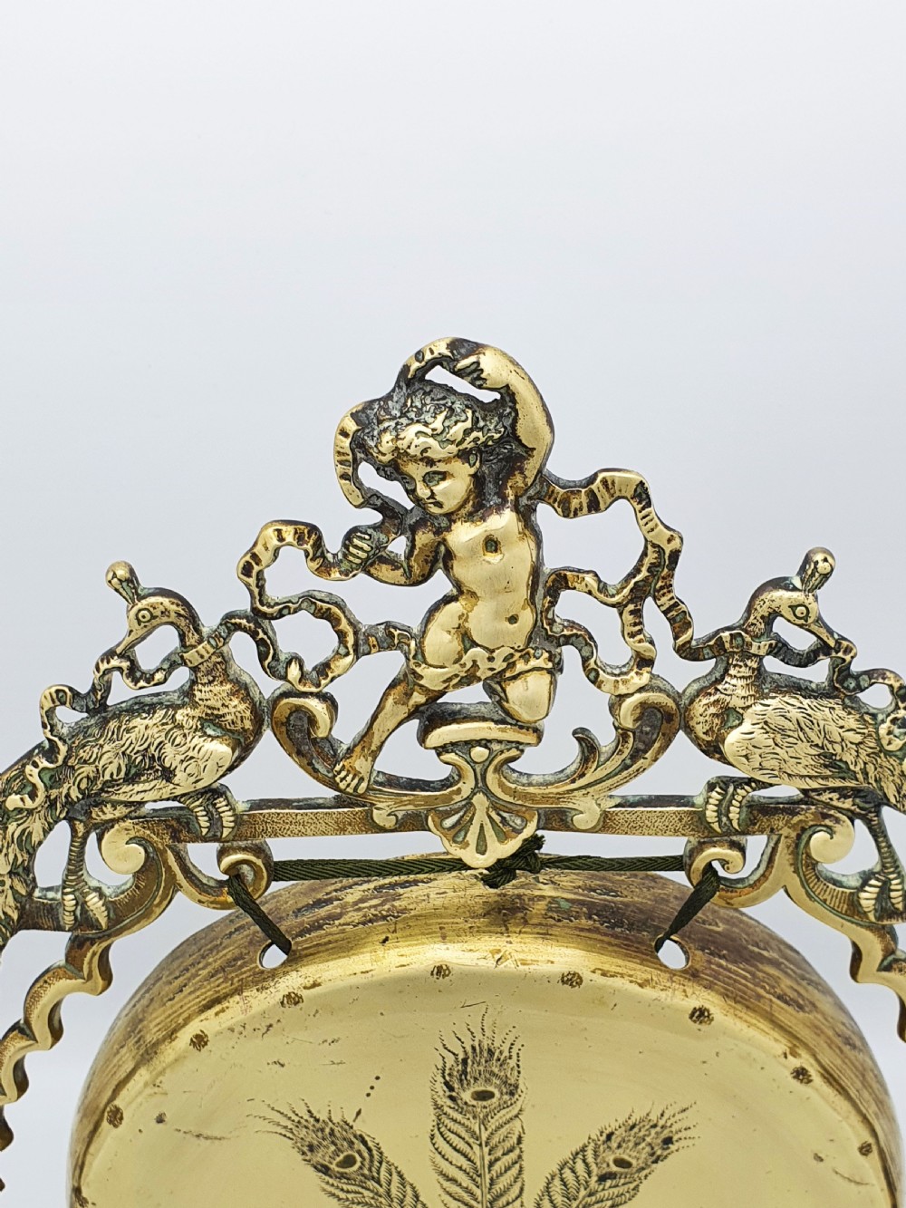 Fabulous Antique Victorian Brass Peacock Dinner Gong – circa 1890 View II