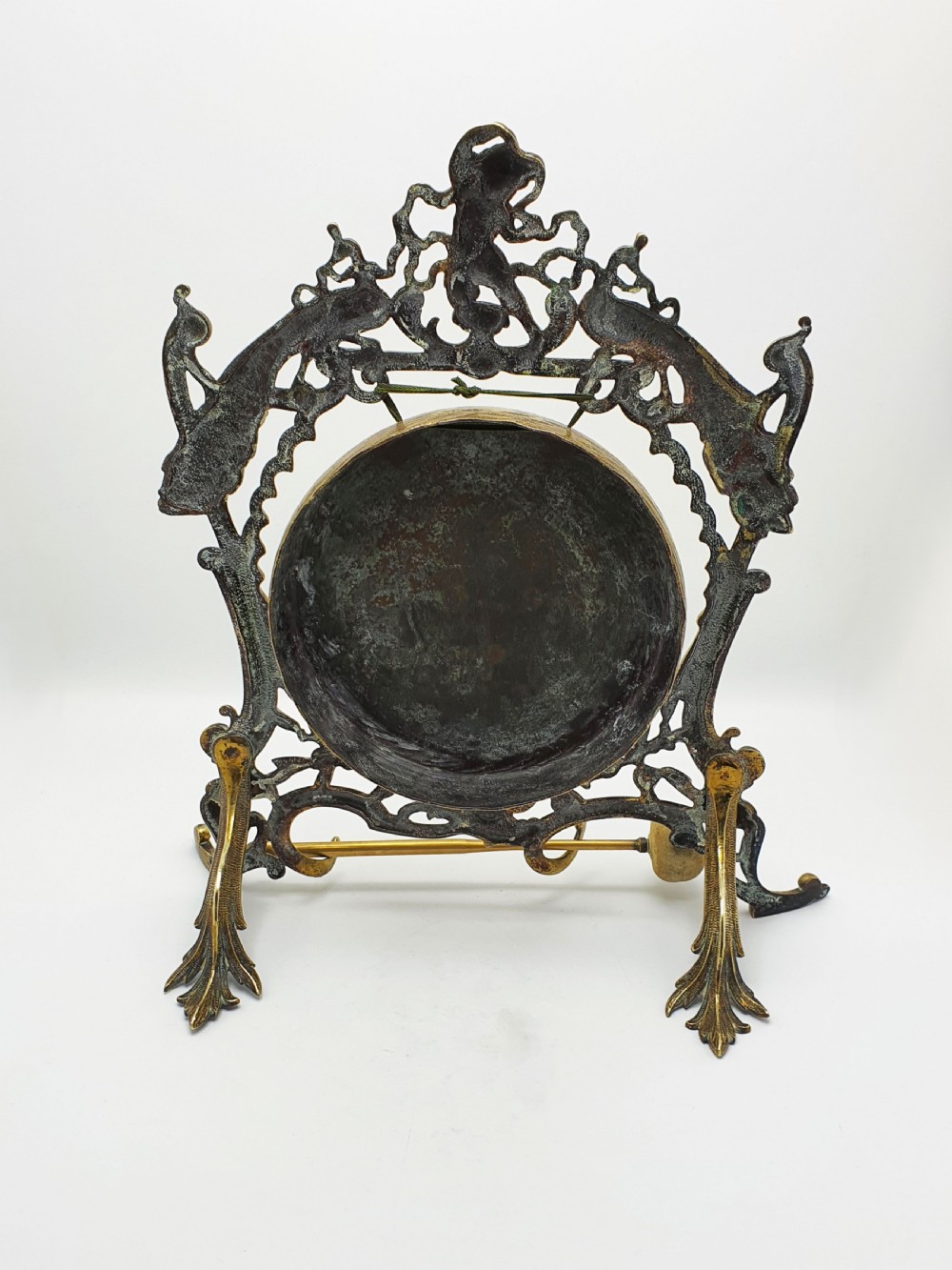 Fabulous Antique Victorian Brass Peacock Dinner Gong – circa 1890 View VIII