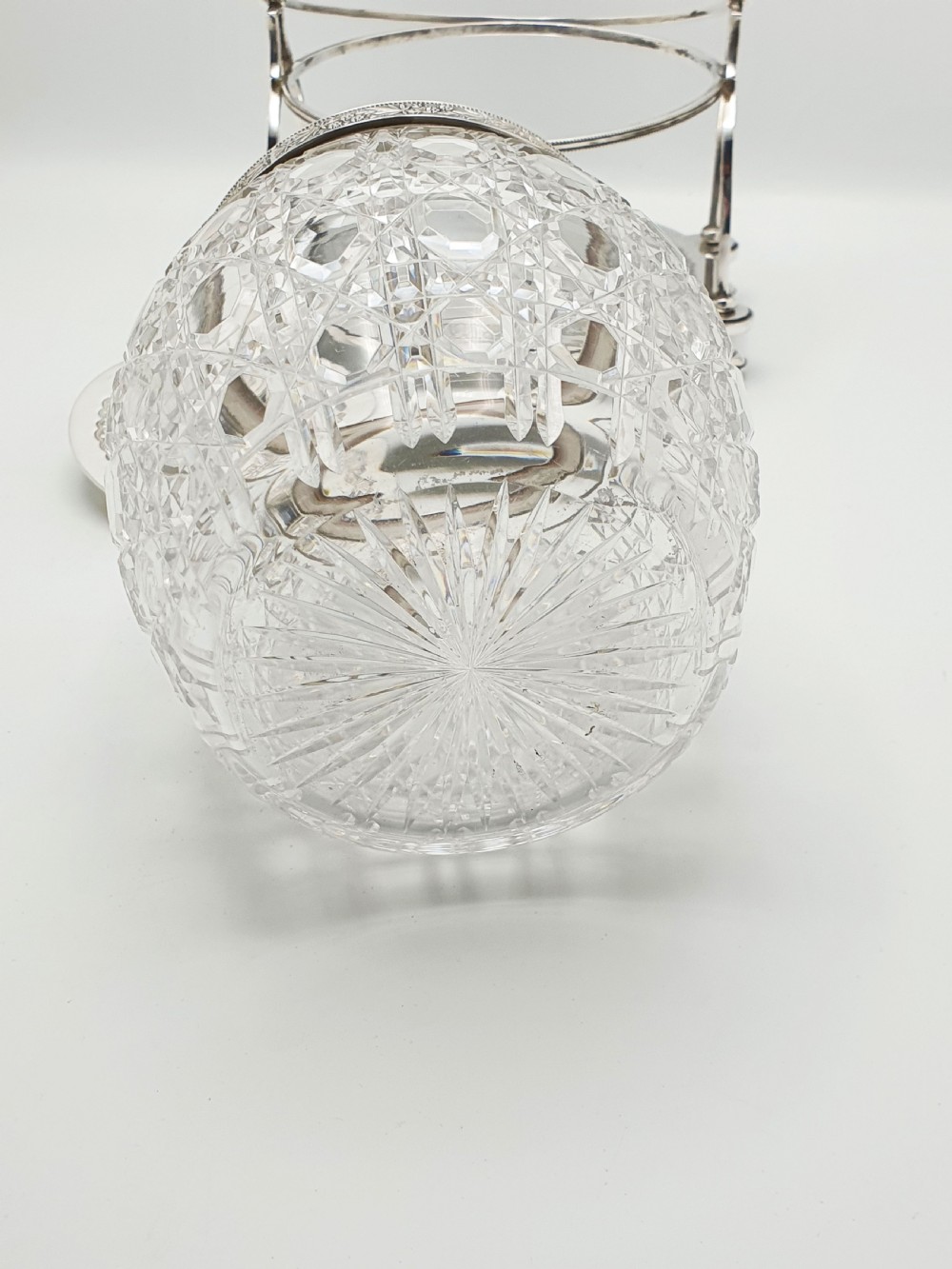 Stunning Antique Victorian Silver Plated & Cut Glass Biscuit Box – circa 1890  View XIII