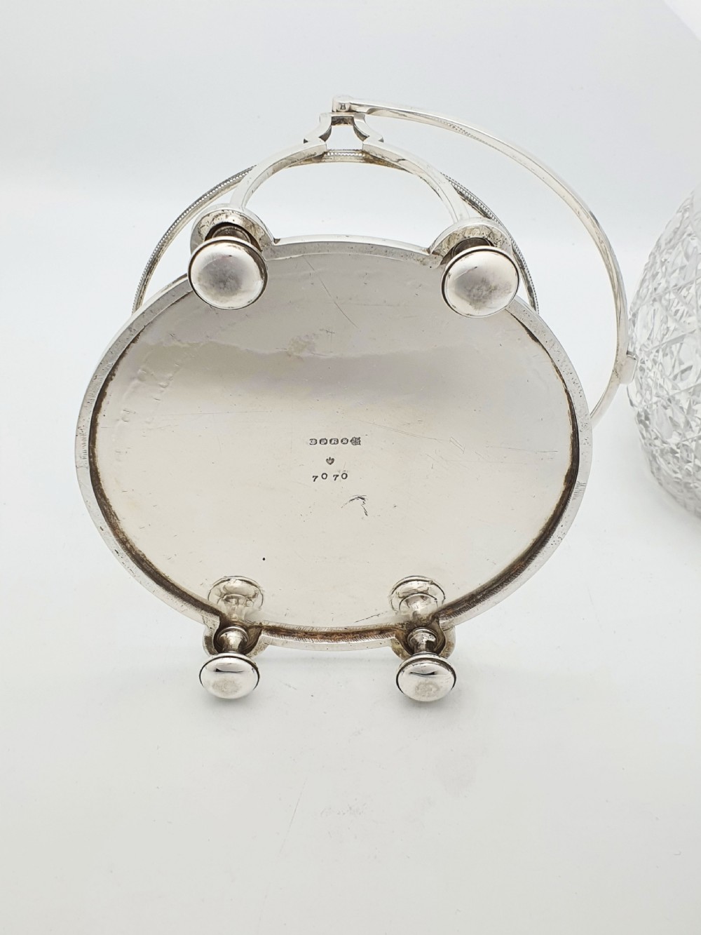 Stunning Antique Victorian Silver Plated & Cut Glass Biscuit Box – circa 1890  View XIV