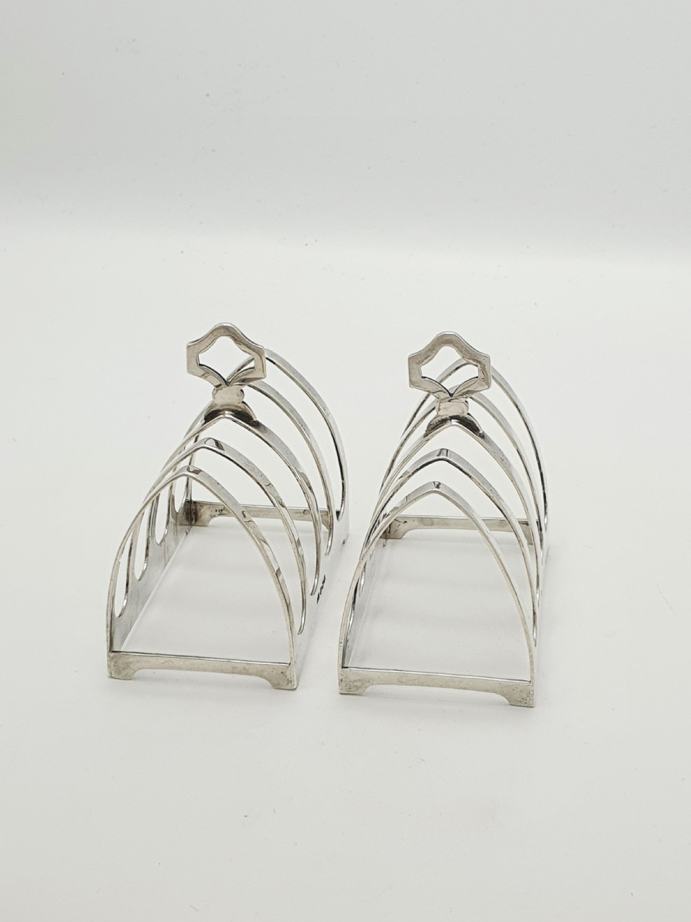 Nice Pair of Art Deco Sterling Silver Toast Racks – Sheffield 1933 View VI