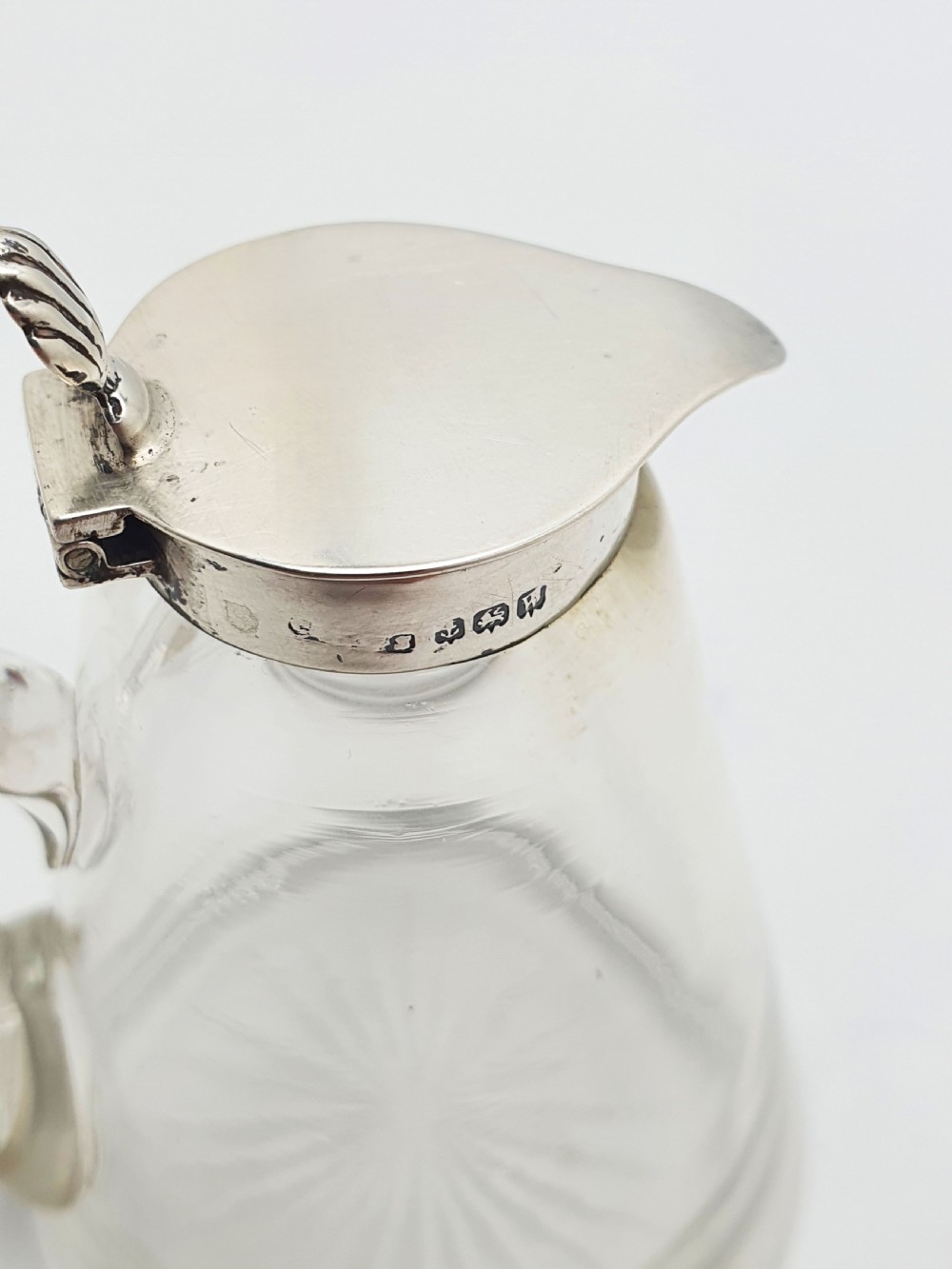 Lovely Cut Glass & Sterling Silver Whisky Noggin – 1921 View V