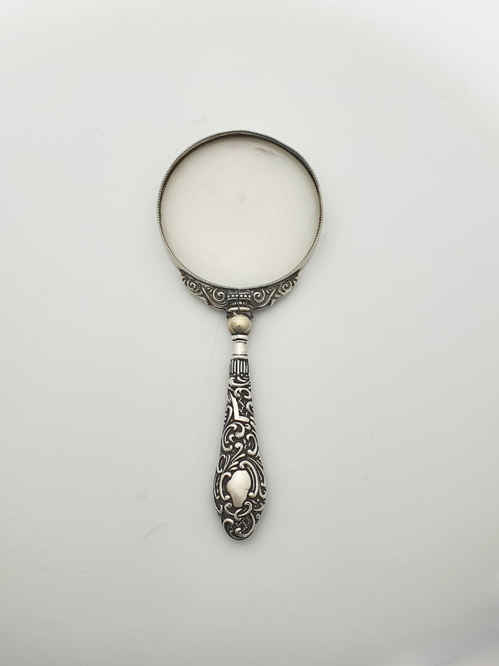 Antique Victorian Sterling Silver-Handled Magnifying Glass – 1899 View II