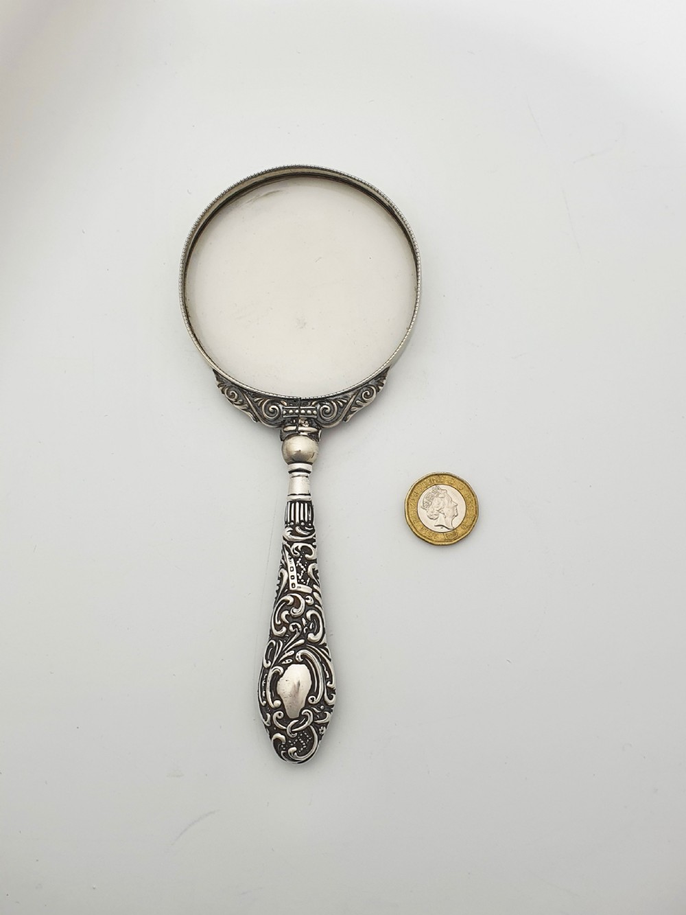 Antique Victorian Sterling Silver-Handled Magnifying Glass – 1899 View V