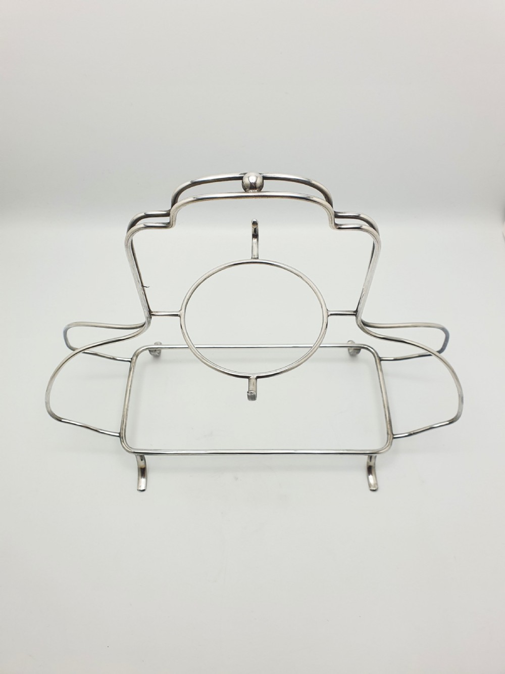Splendid Woods Ivory Ware Floral Sandwich Set on Silver Plated Stand – circa 1930 View XI