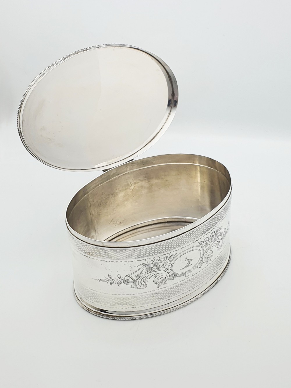 Lovely Antique Victorian Oval Silver-Plated Biscuit Box – circa 1880 View II
