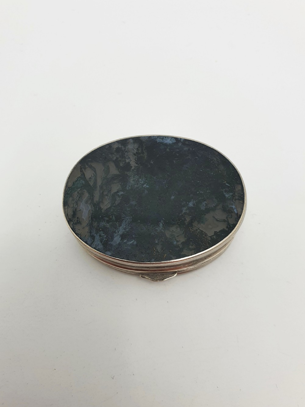 Lovely Antique Victorian Moss Agate Pill Box – circa 1890 View VI