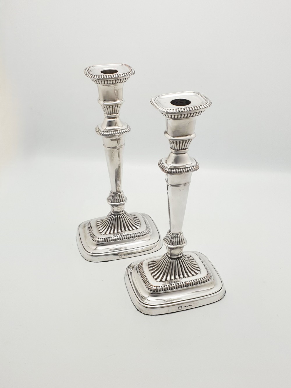 Splendid Pair of Silver-Plated Convertible Candelabra/Candlesticks – circa 1920 View III