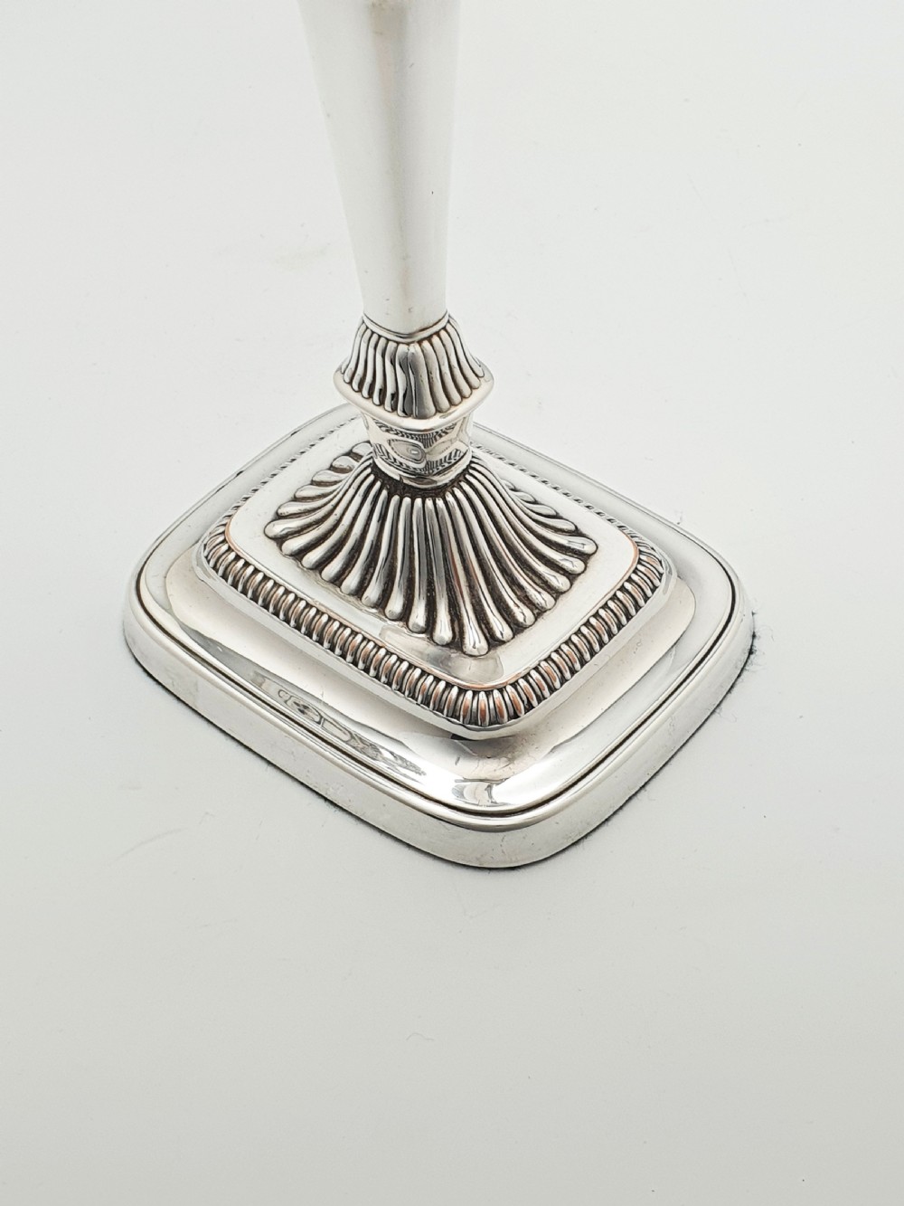Splendid Pair of Silver-Plated Convertible Candelabra/Candlesticks – circa 1920 View IV