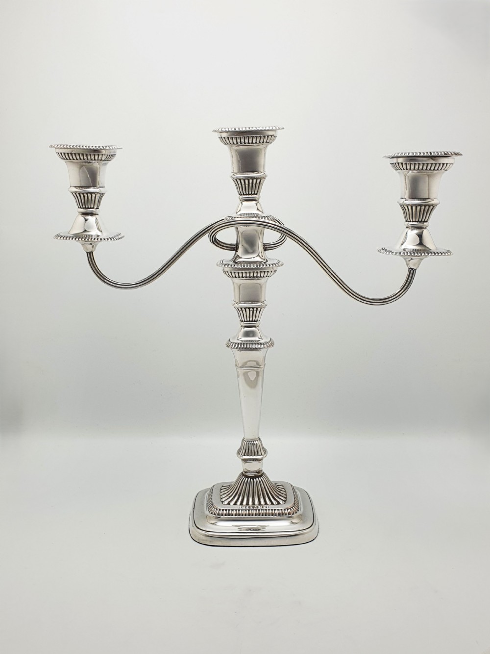 Splendid Pair of Silver-Plated Convertible Candelabra/Candlesticks – circa 1920 View XI