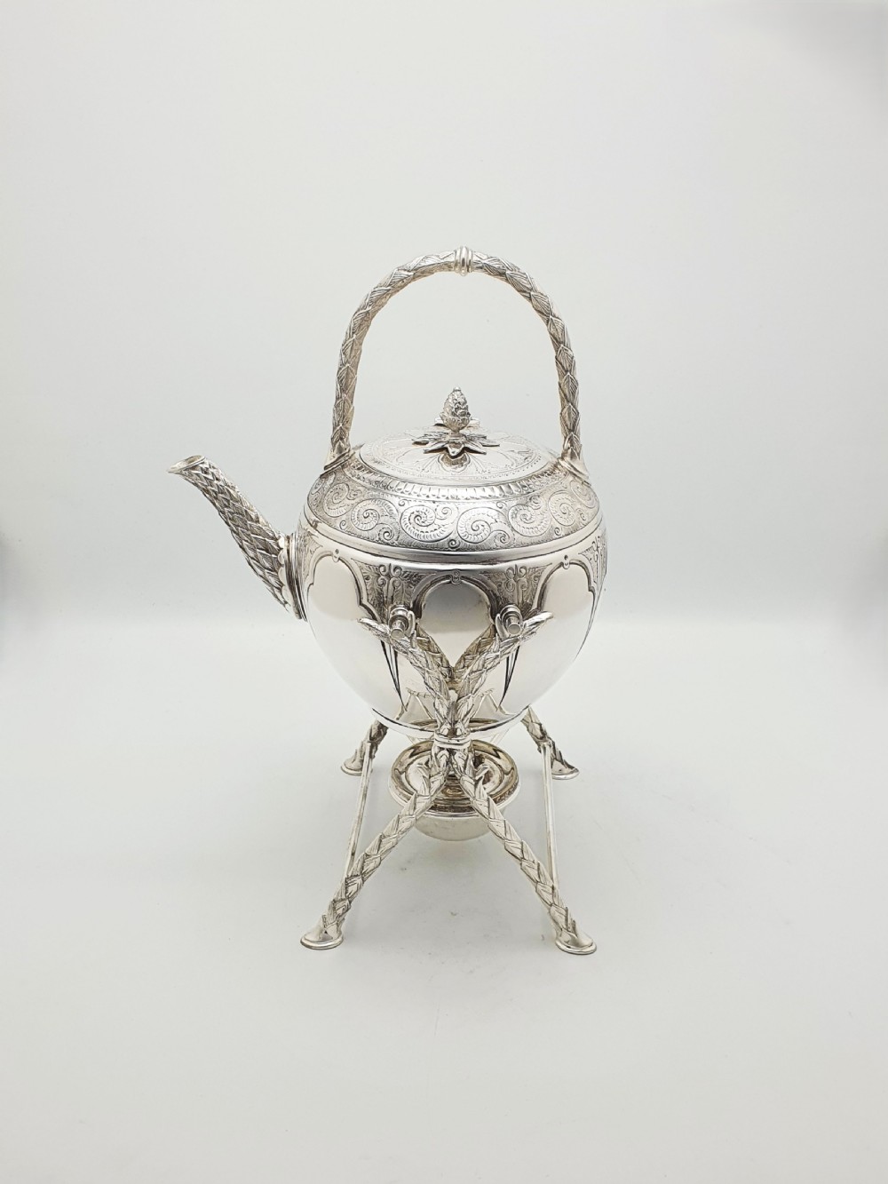 Stunning Antique Victorian Silver Plated Kettle on Stand - circa 1890 View VI