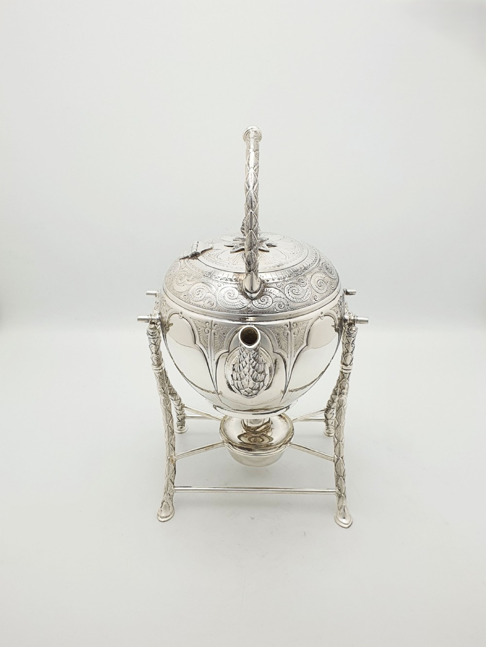 Stunning Antique Victorian Silver Plated Kettle on Stand - circa 1890 View VII