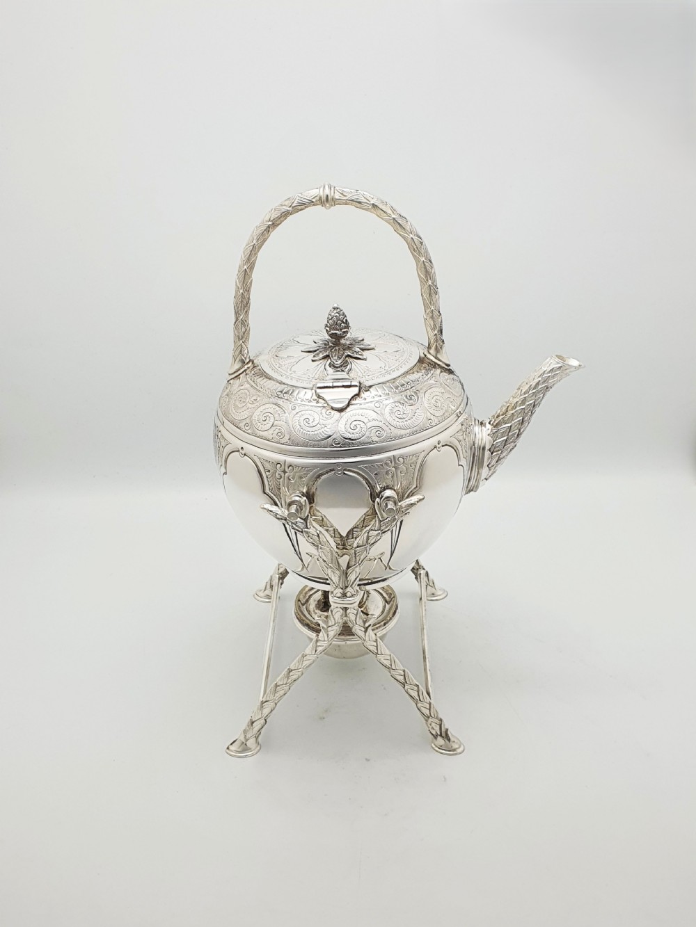 Stunning Antique Victorian Silver Plated Kettle on Stand - circa 1890 View VIII