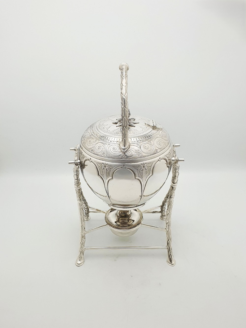 Stunning Antique Victorian Silver Plated Kettle on Stand - circa 1890 View IX