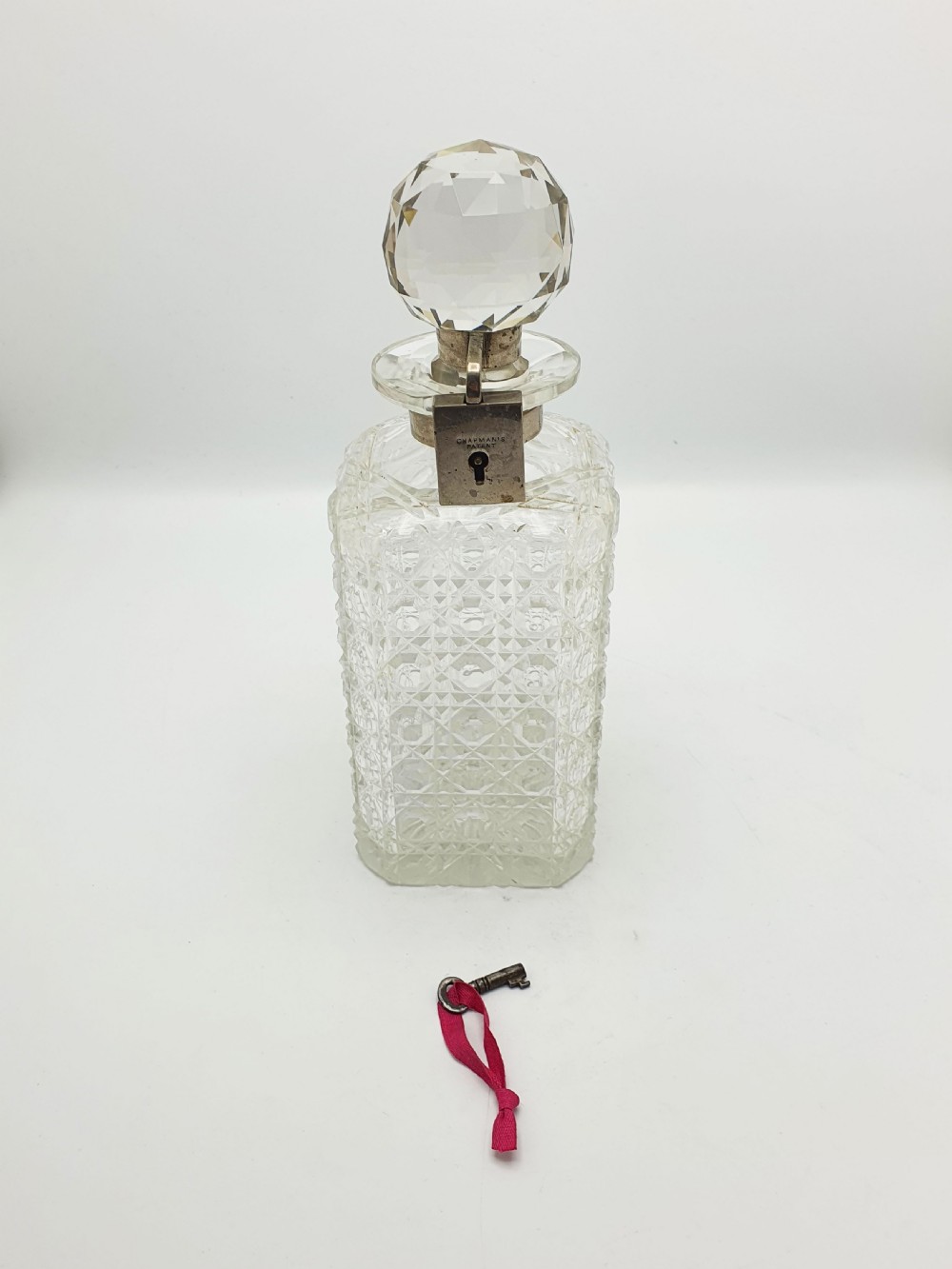 Nice Antique Edwardian Cut Glass Locking Decanter - circa 1905 View III