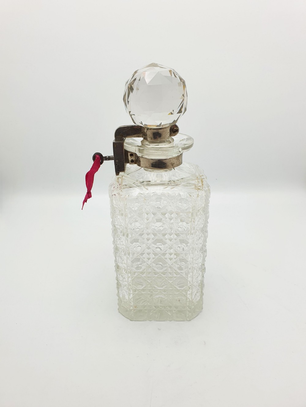 Nice Antique Edwardian Cut Glass Locking Decanter - circa 1905 View V