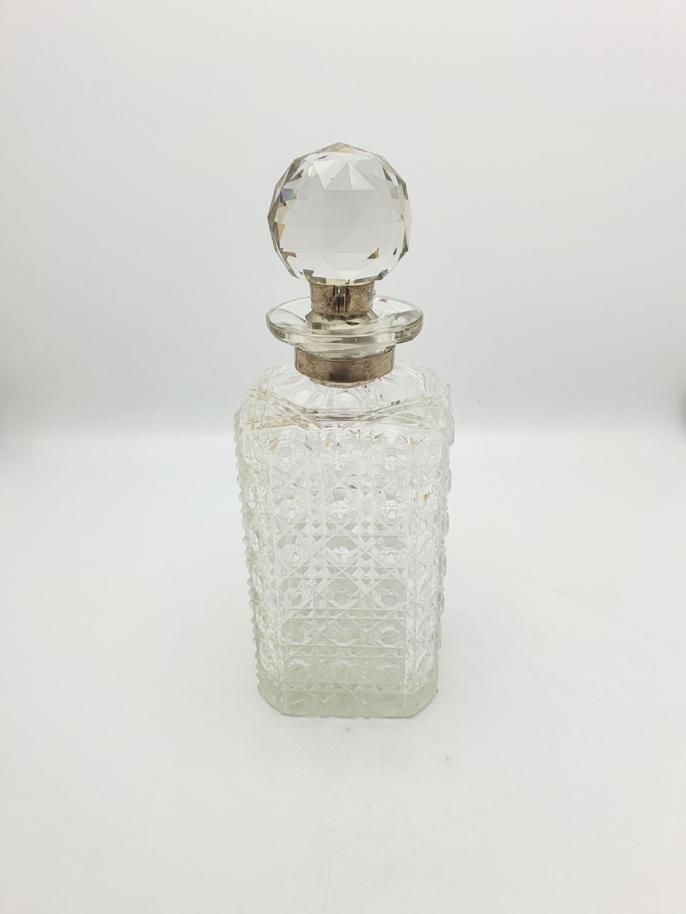 Nice Antique Edwardian Cut Glass Locking Decanter - circa 1905 View VI