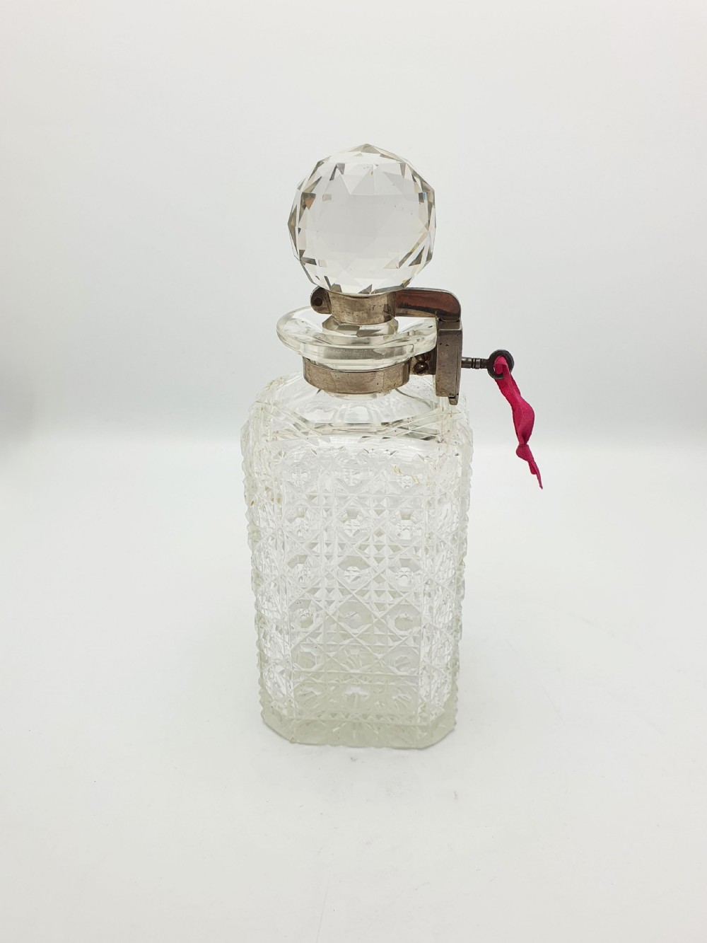 Nice Antique Edwardian Cut Glass Locking Decanter - circa 1905 View VII