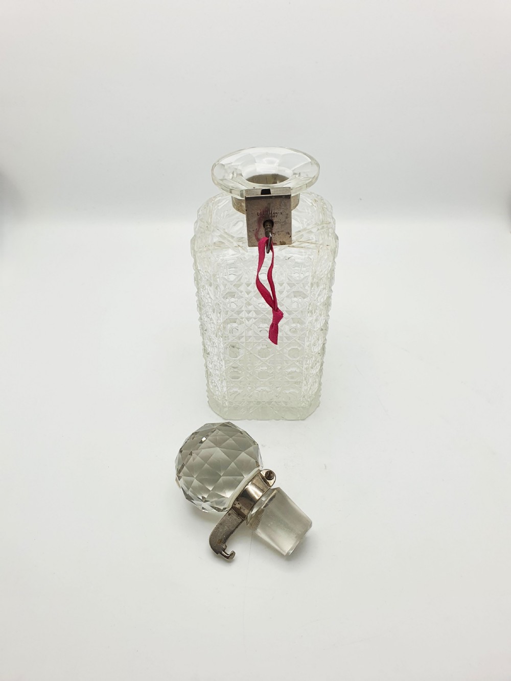 Nice Antique Edwardian Cut Glass Locking Decanter - circa 1905 View IX